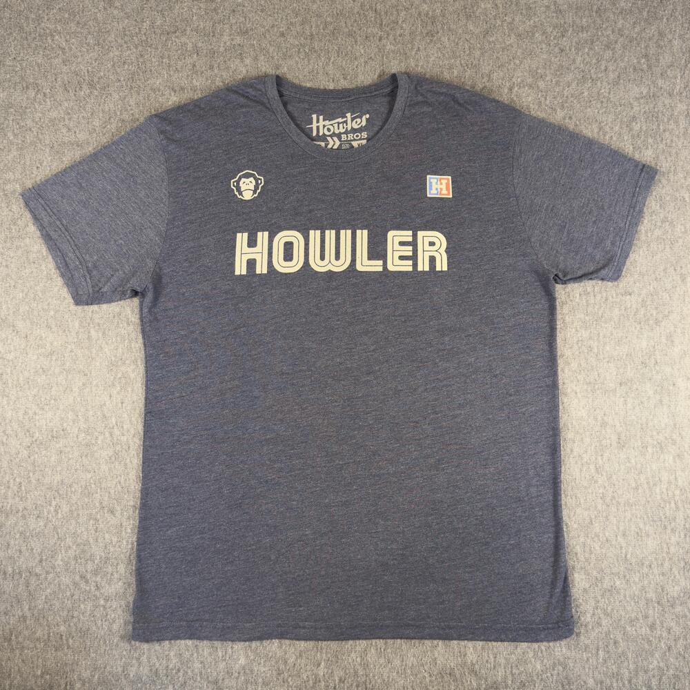Howler Bros Shirt Mens XL Blue Howler Graphic Logo Tri Blend T-Shirt Soft Tee